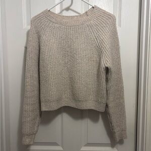 PURE/US Cropped Waffle-Knit Sweater